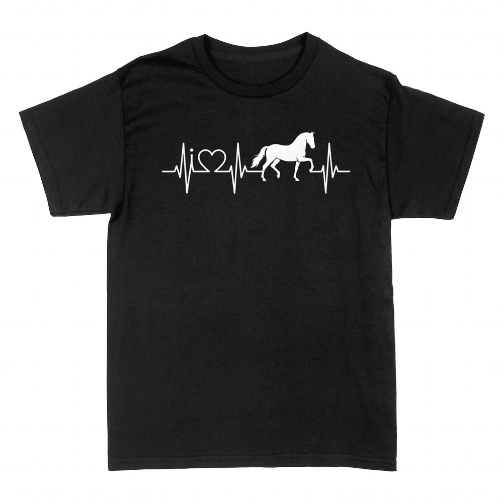 T-shirts: Battement de c&oelig;ur avec cheval et ECG