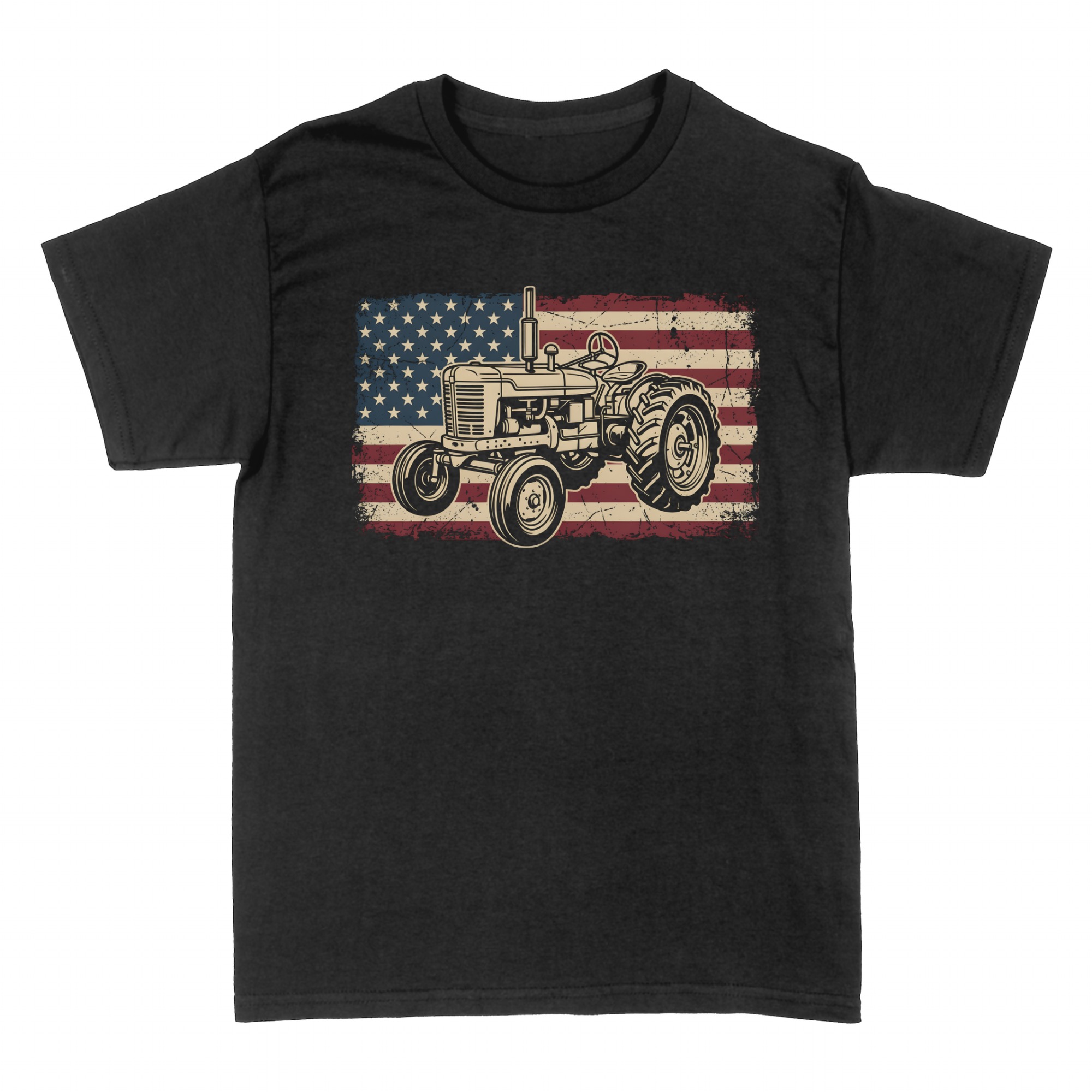 T-shirts: Tracteur Vintage Drapeau Americain