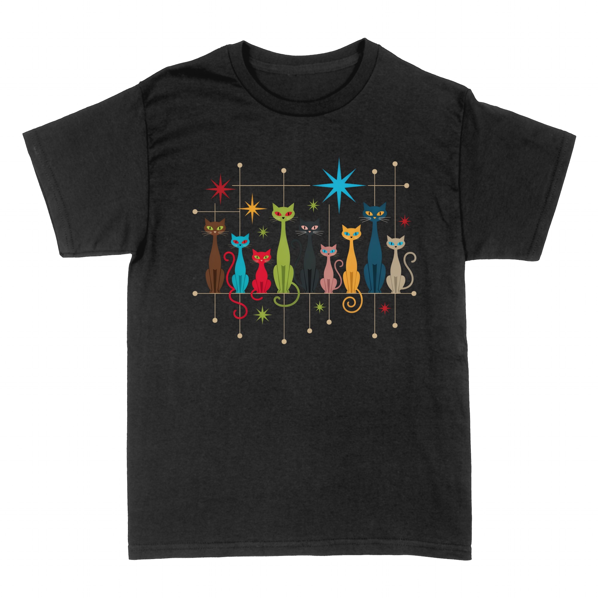 T-shirts: Chats atomiques r&eacute;tro style ann&eacute;es 50