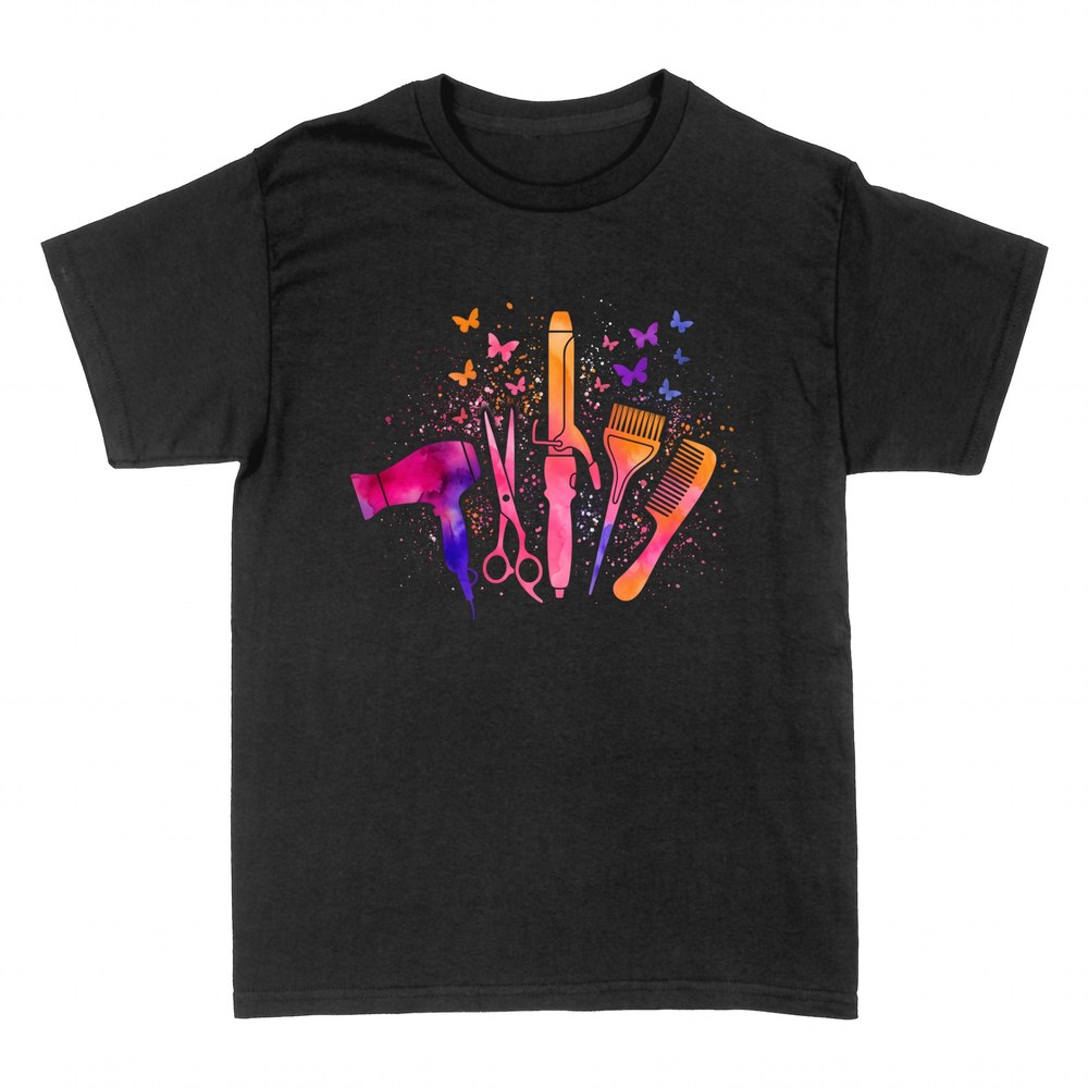 T-shirts: Outils de coiffure aquarelle