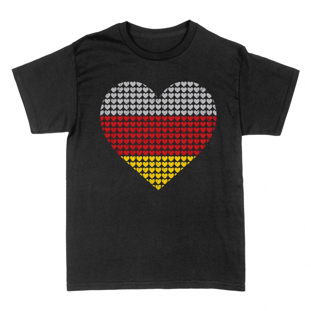 T-shirts: C&oelig;ur drapeau de l'Allemagne