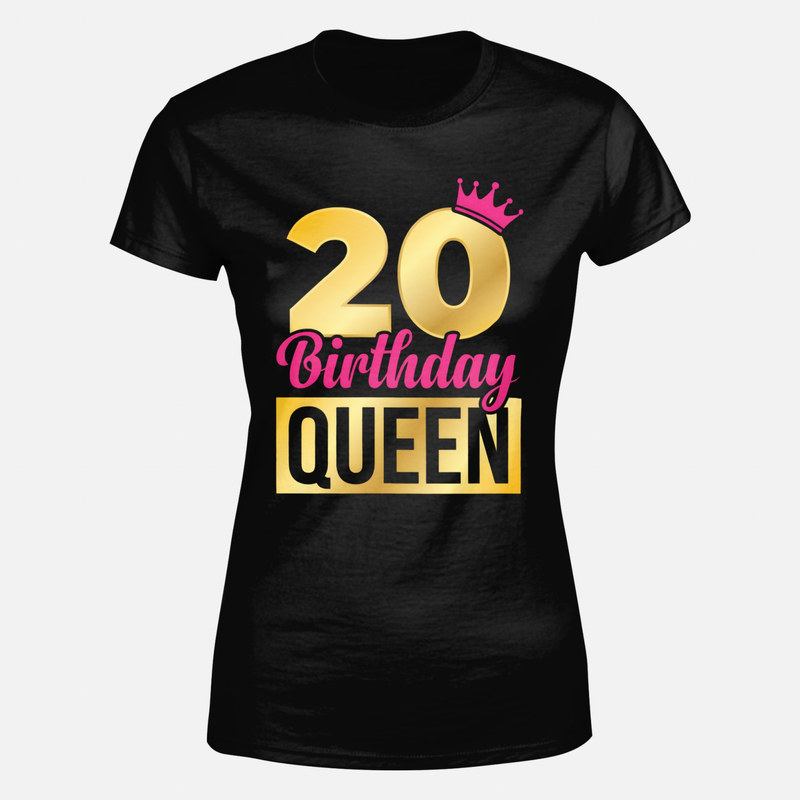 T-shirts: Reine d'anniversaire 20 ans couronn&eacute;e