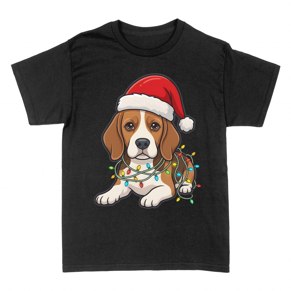 T-shirts: Beagle de No&euml;l en bonnet de P&egrave;re No&euml;l