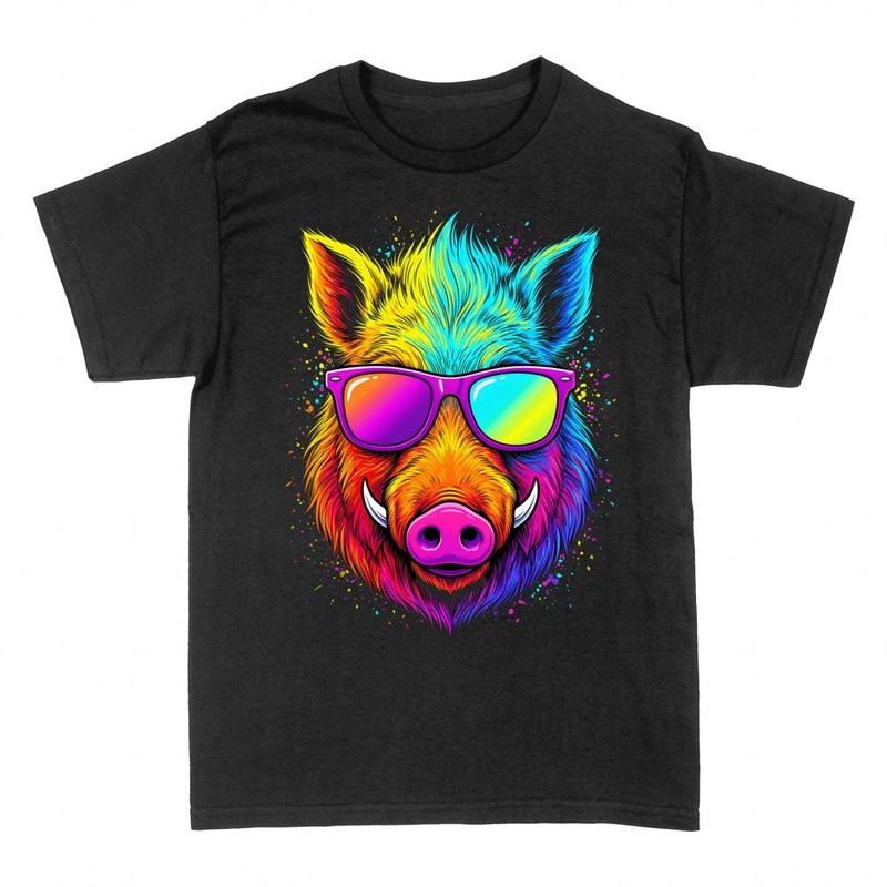 T-shirts: Sanglier pop art &agrave; lunettes de soleil