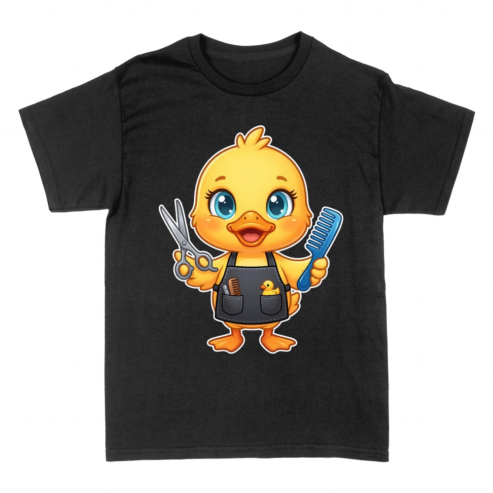 T-shirts: Canard coiffeur avec ciseaux et peigne
