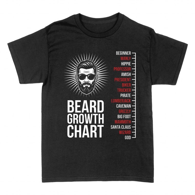 T-shirts: Tableau de croissance de la barbe