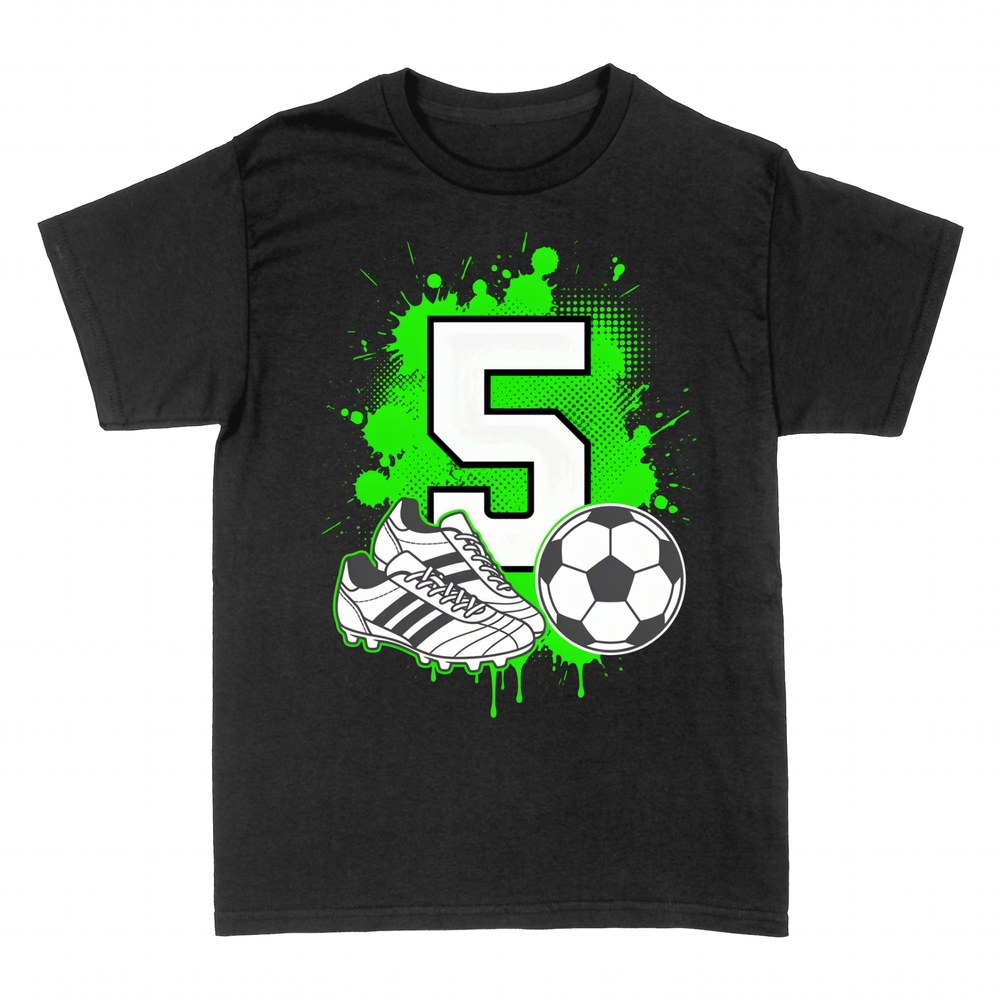 T-shirts: Football num&eacute;ro 5 avec crampons et ballon