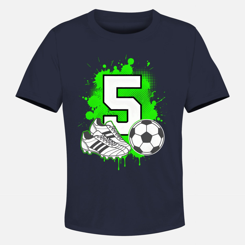 T-shirts: Football num&eacute;ro 5 avec crampons et ballon