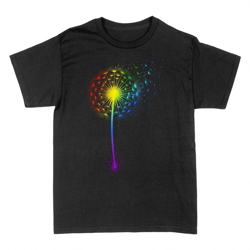 T-shirts: Pissenlit arc-en-ciel au vent