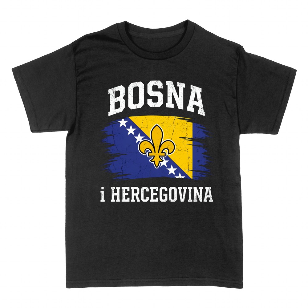 T-shirts: Drapeau de Bosnie-Herz&eacute;govine avec fleur de lys