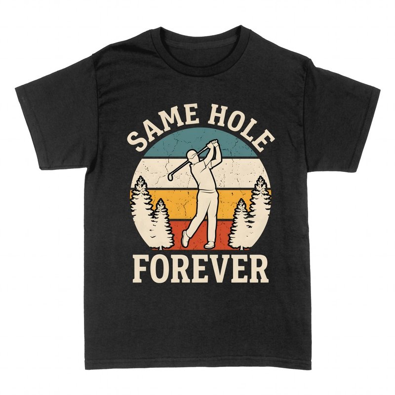 T-shirts: Golfeur r&eacute;tro 'Same Hole Forever'