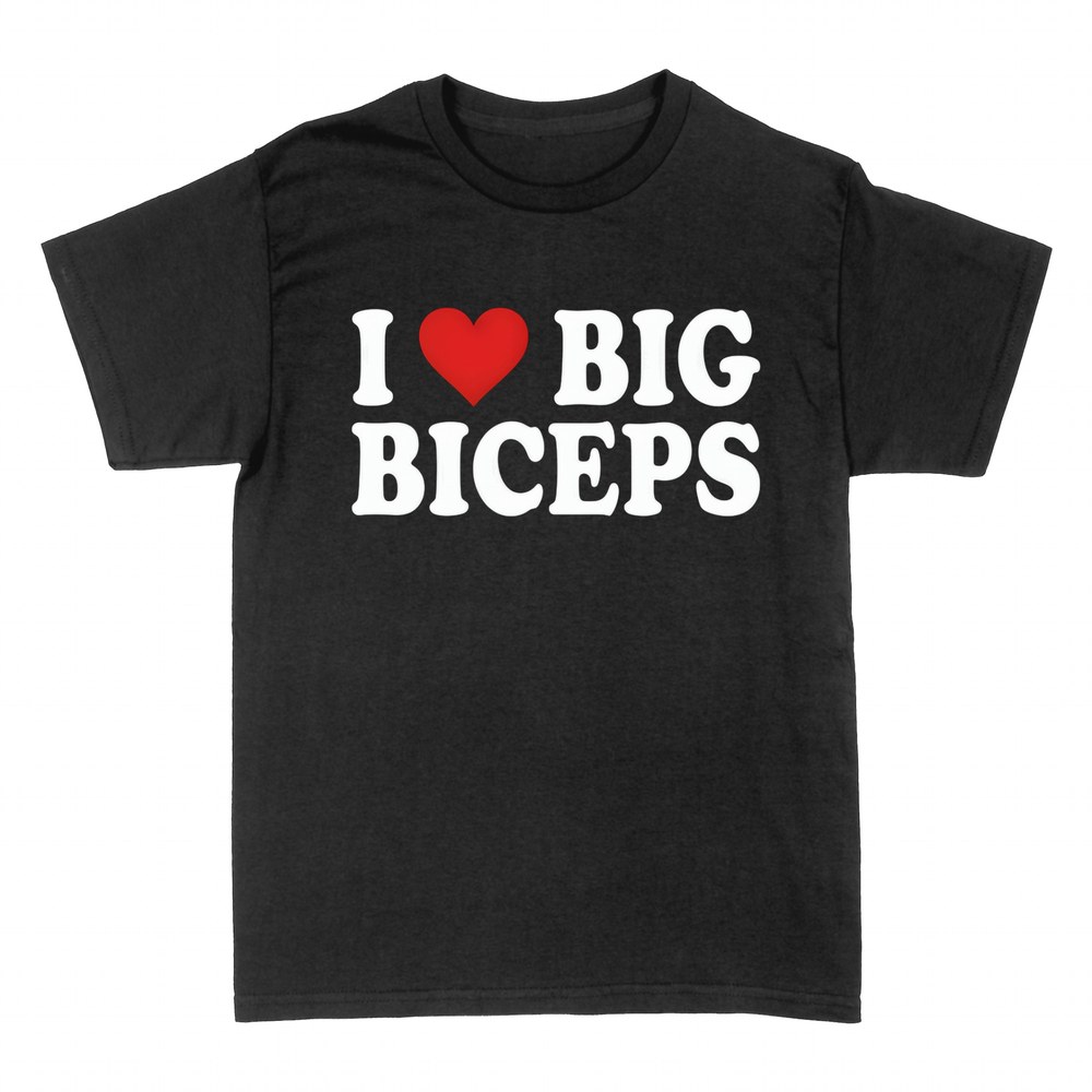 T-shirts: I love big biceps c&oelig;ur rouge gym