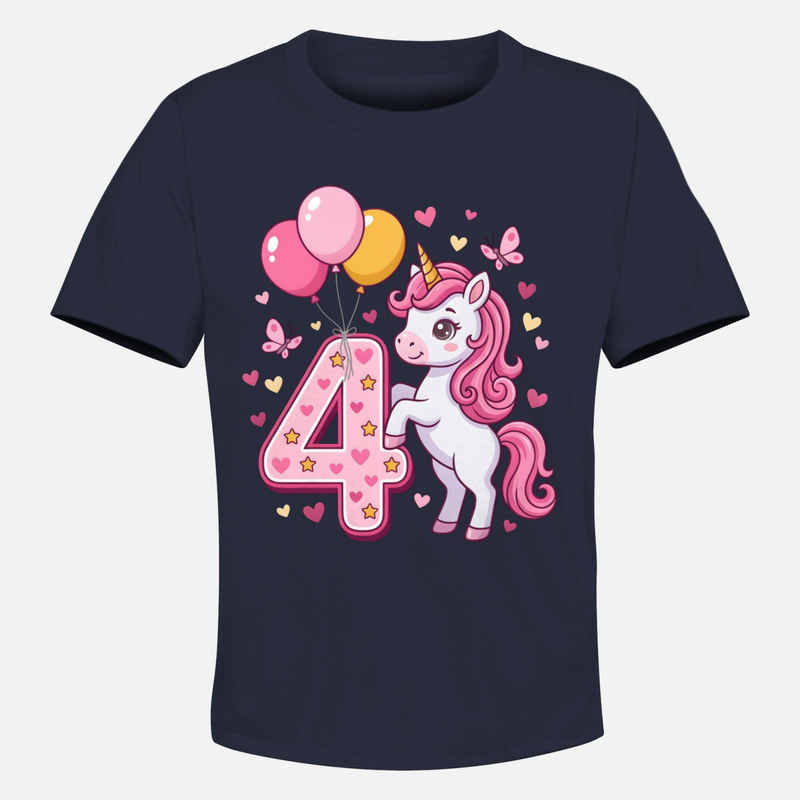 T-shirts: Licorne 4e Anniversaire avec Ballons