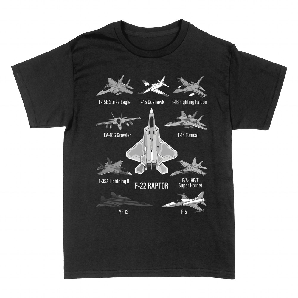 T-shirts: Avions de chasse avec le F-22 Raptor