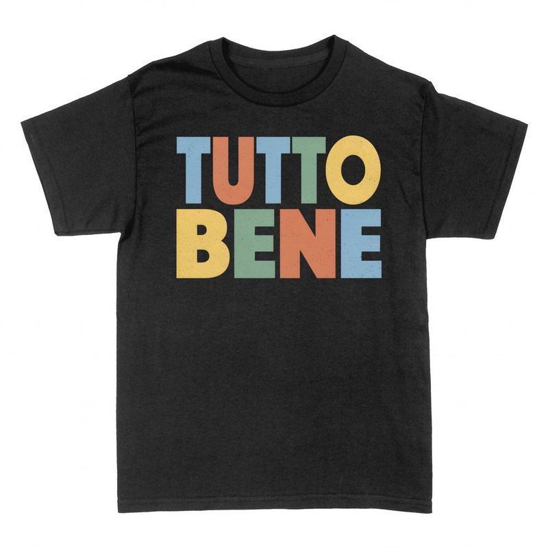 T-shirts: Tutto Bene lettrage r&eacute;tro color&eacute;