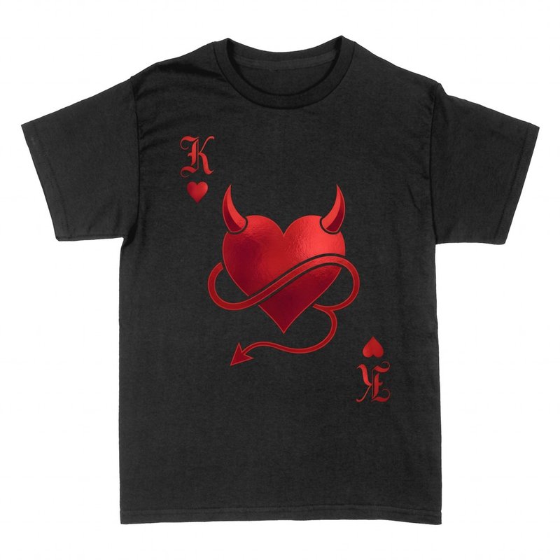 T-shirts: Roi de coeur diable avec cornes