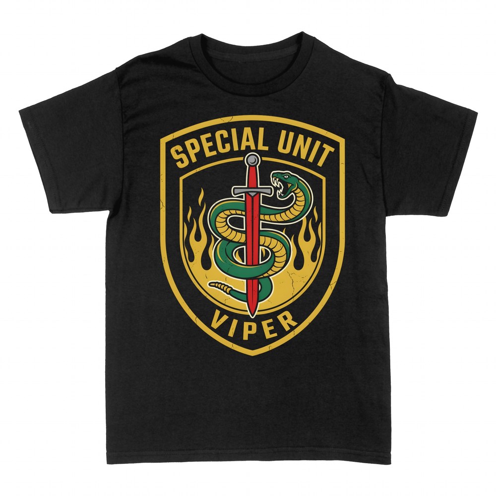 T-shirts: Unit&eacute; sp&eacute;ciale Viper serpent et &eacute;p&eacute;e