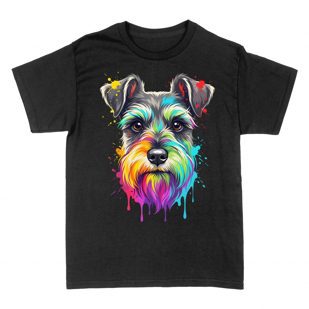 T-shirts: Schnauzer aquarelle multicolore