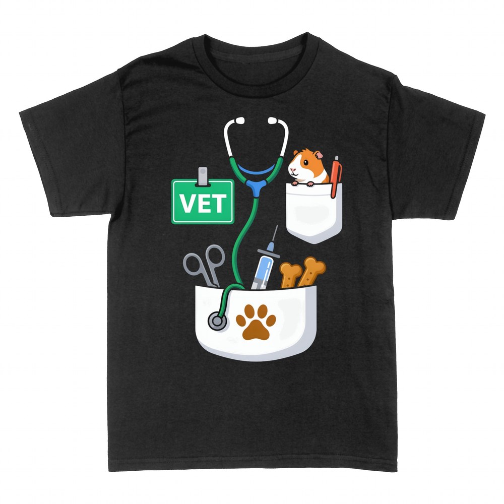 T-shirts: V&eacute;t&eacute;rinaire cochon d'Inde et badge VET