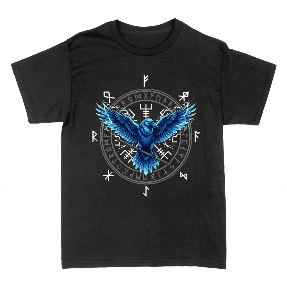 T-shirts: Corbeau viking avec runes et &eacute;clairs