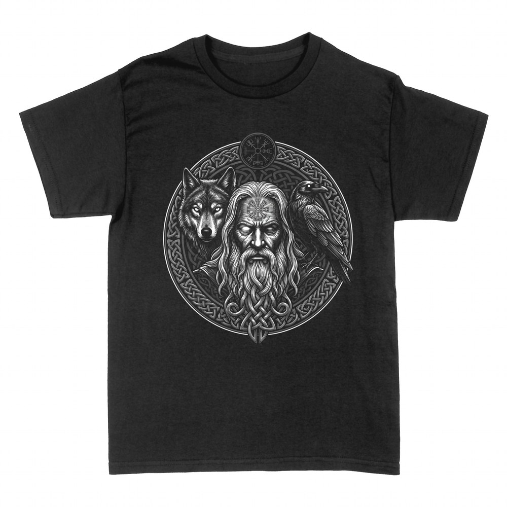 T-shirts: Odin nordique au loup et corbeau