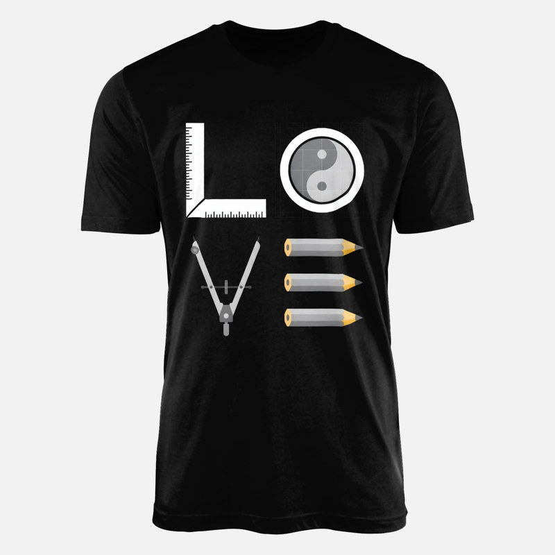 T-shirts: Love d'architecte avec &eacute;querre, compas et crayons