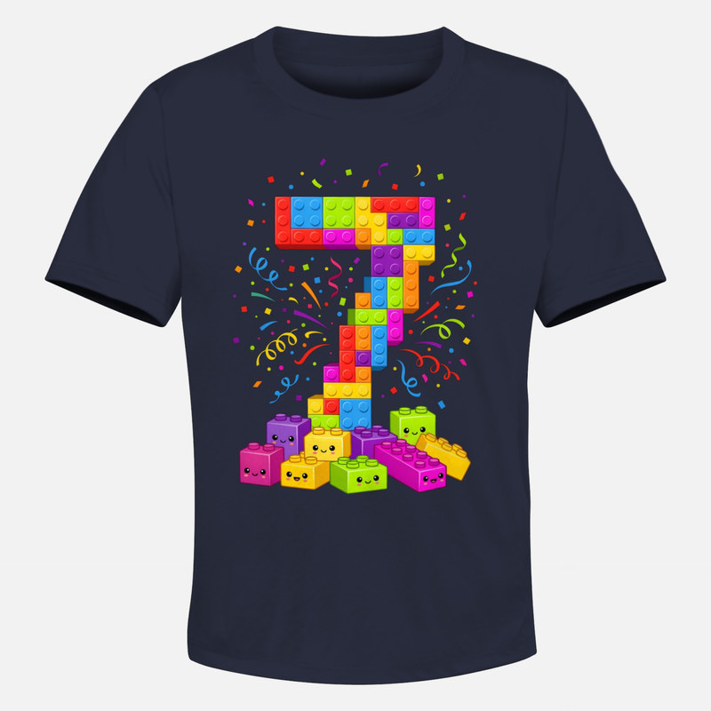 T-shirts: 7 Ans Briques de Construction et Confettis