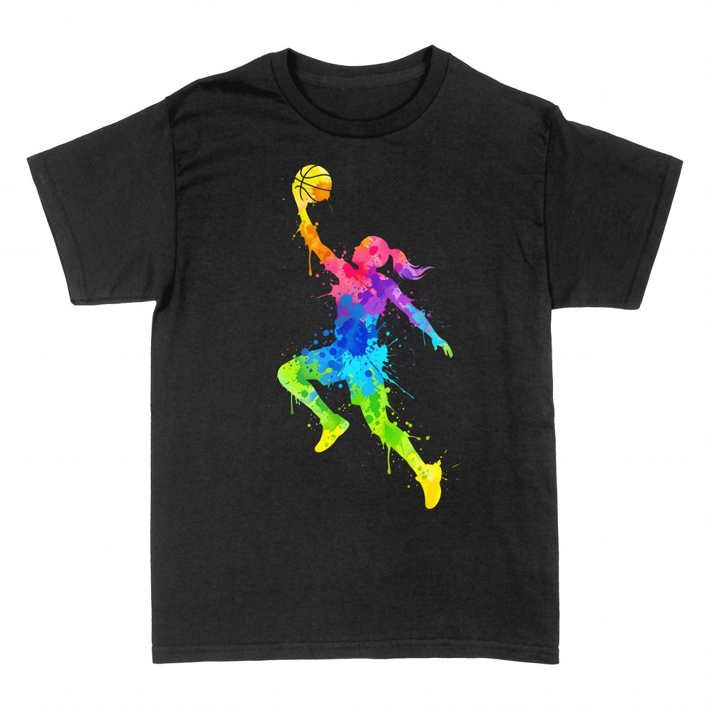 T-shirts: Joueuse de basket en aquarelle color&eacute;e