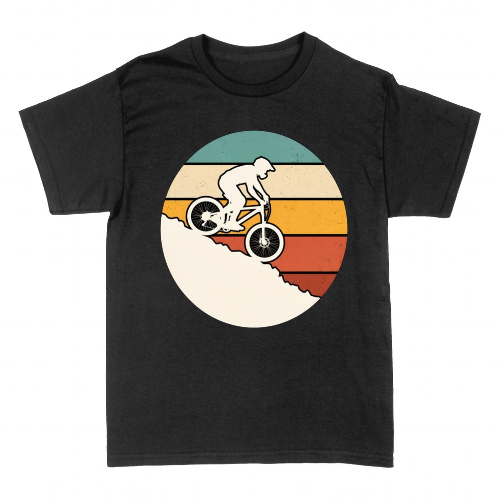 T-shirts: Cycliste VTT descente soleil r&eacute;tro