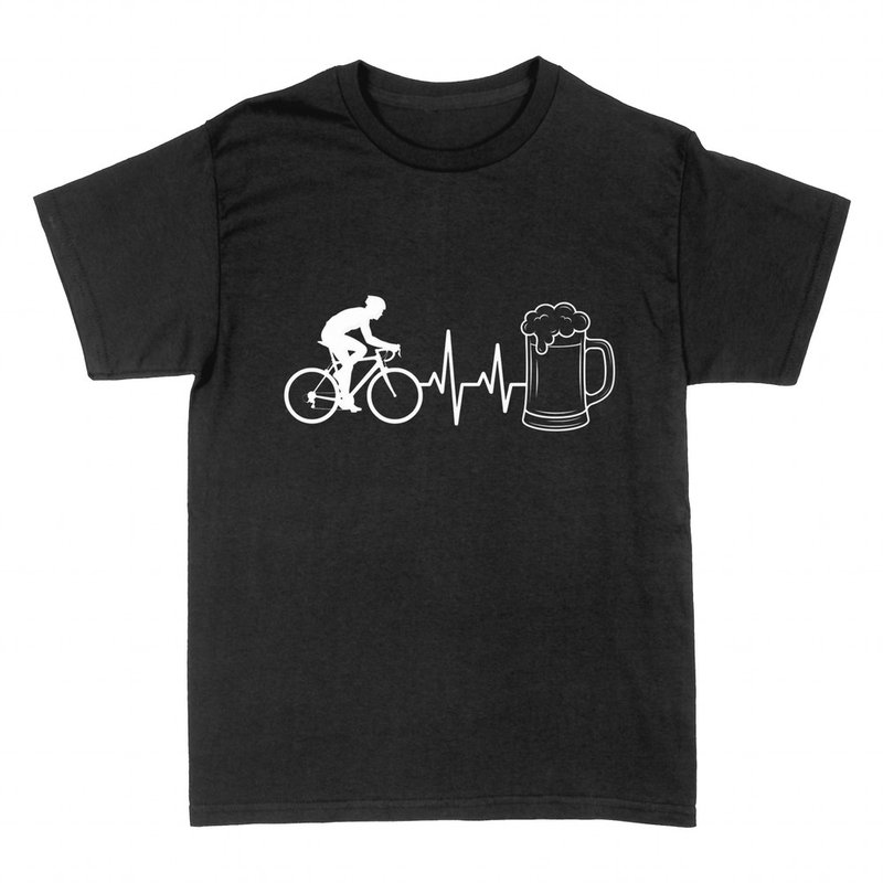 T-shirts: Cycliste et chope de bi&egrave;re avec battement