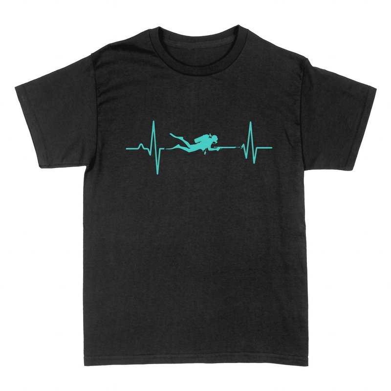 T-shirts: Plongeur sur ligne de battement de c&oelig;ur