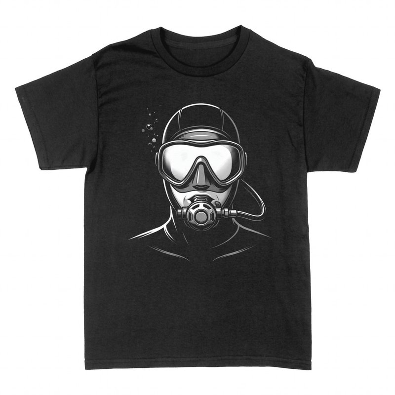 T-shirts: Plongeur avec masque et d&eacute;tendeur