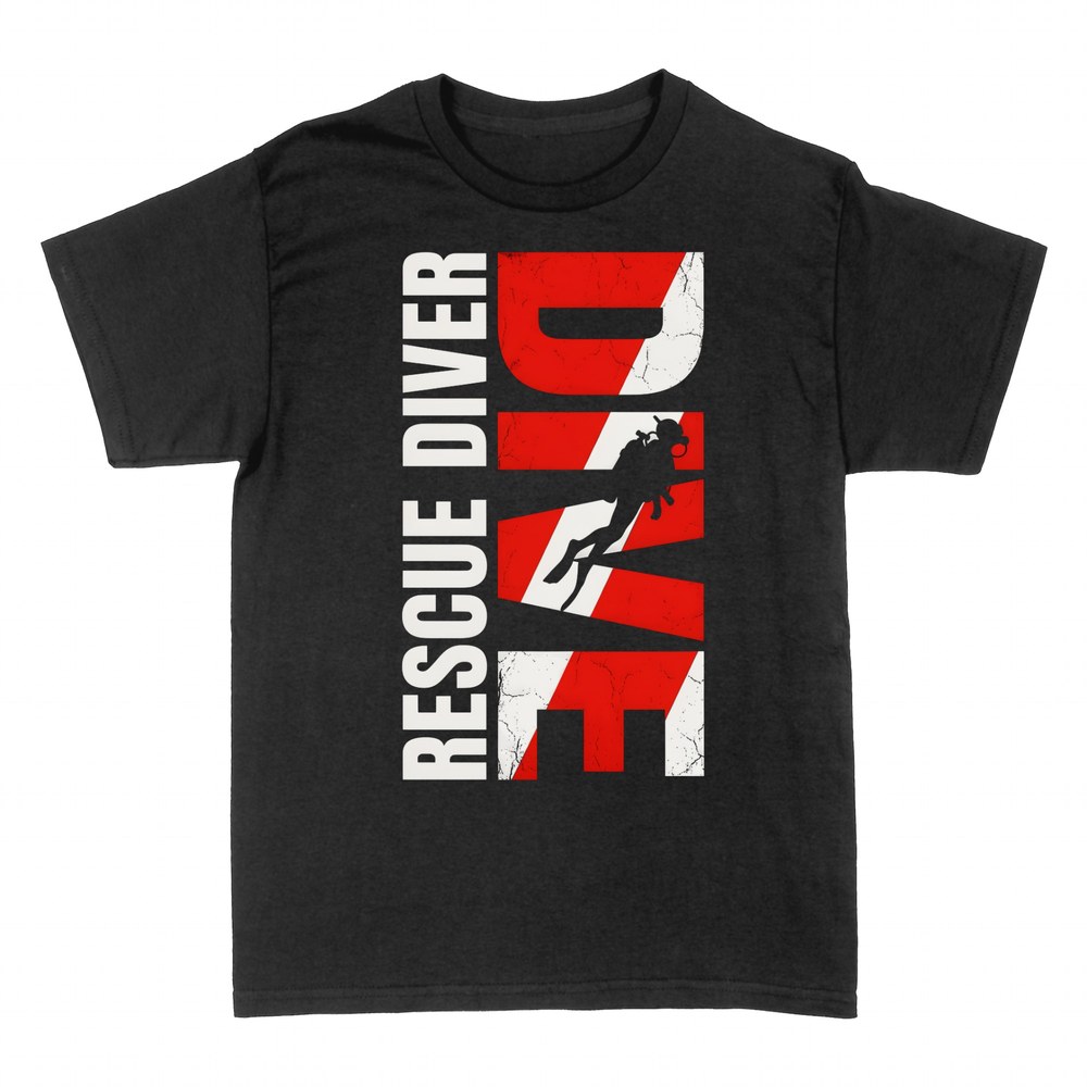 T-shirts: Rescue Diver plong&eacute;e drapeau de plongeur