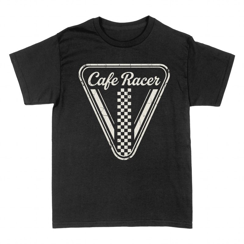 T-shirts: Embleme Cafe Racer drapeau a damier