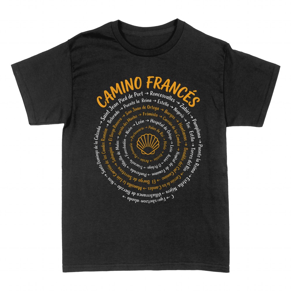 T-shirts: Camino Franc&eacute;s coquille et &eacute;tapes