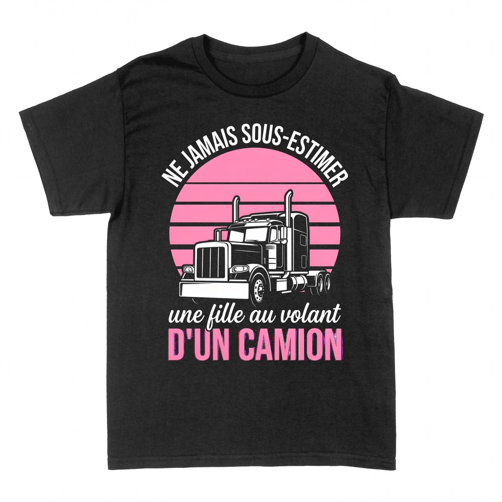 T-shirts: Une fille au volant d'un camion