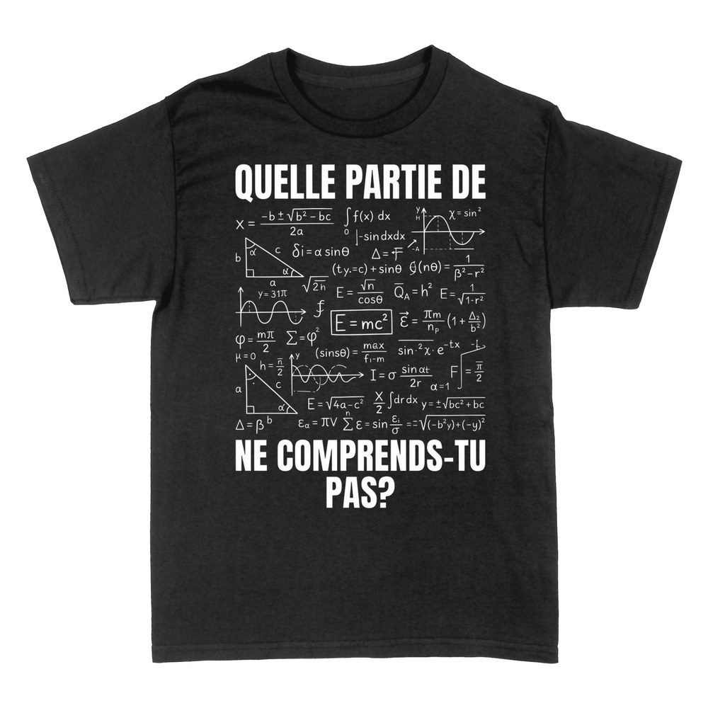 T-shirts: Mur de formules maths quelle partie