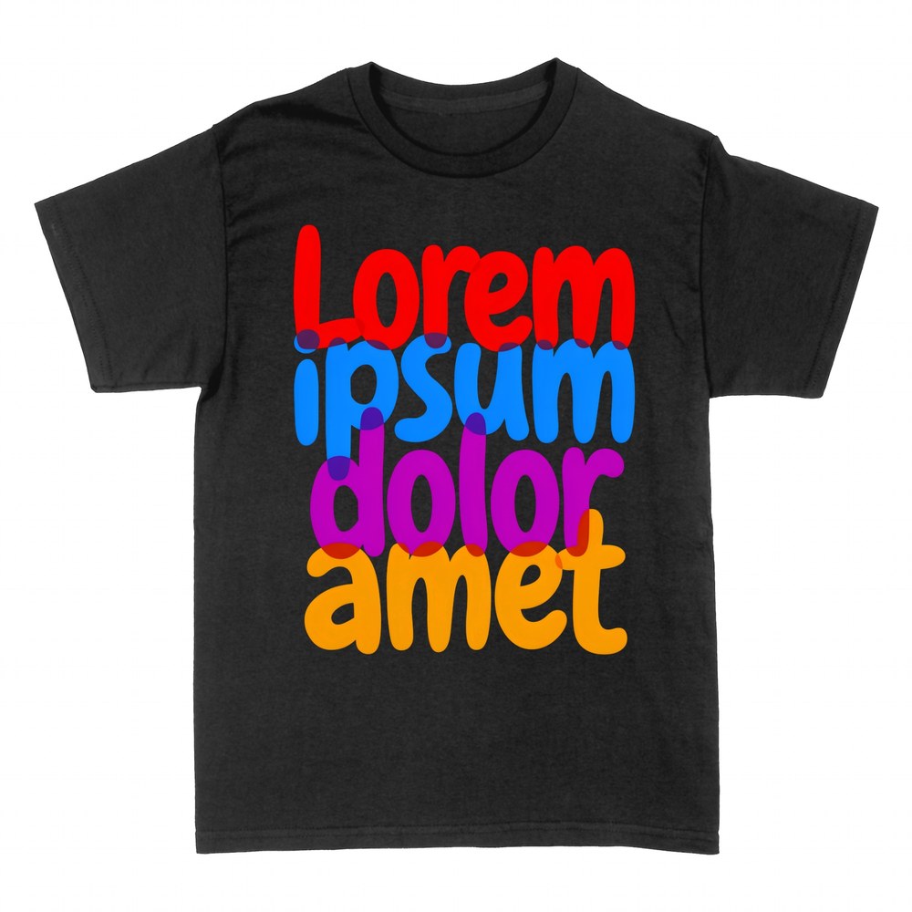 T-shirts: Lorem ipsum dolor amet en lettres color&eacute;es