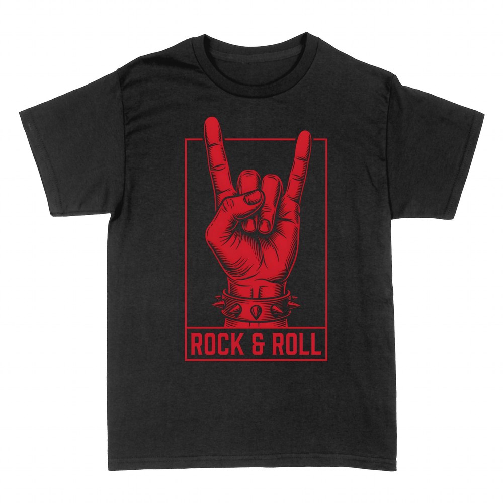 T-shirts: Main cornes du rock avec bracelet &agrave; pointes
