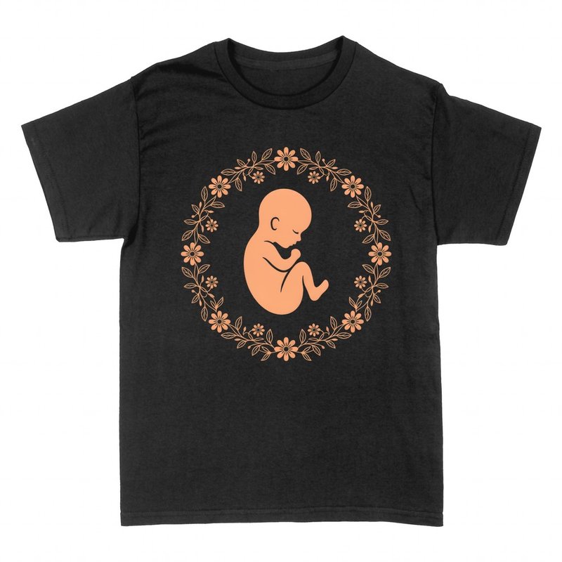 T-shirts: B&eacute;b&eacute; en couronne de fleurs sage-femme