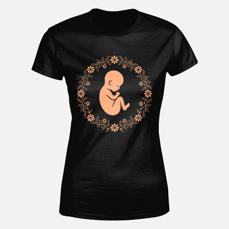 T-shirts: B&eacute;b&eacute; en couronne de fleurs sage-femme