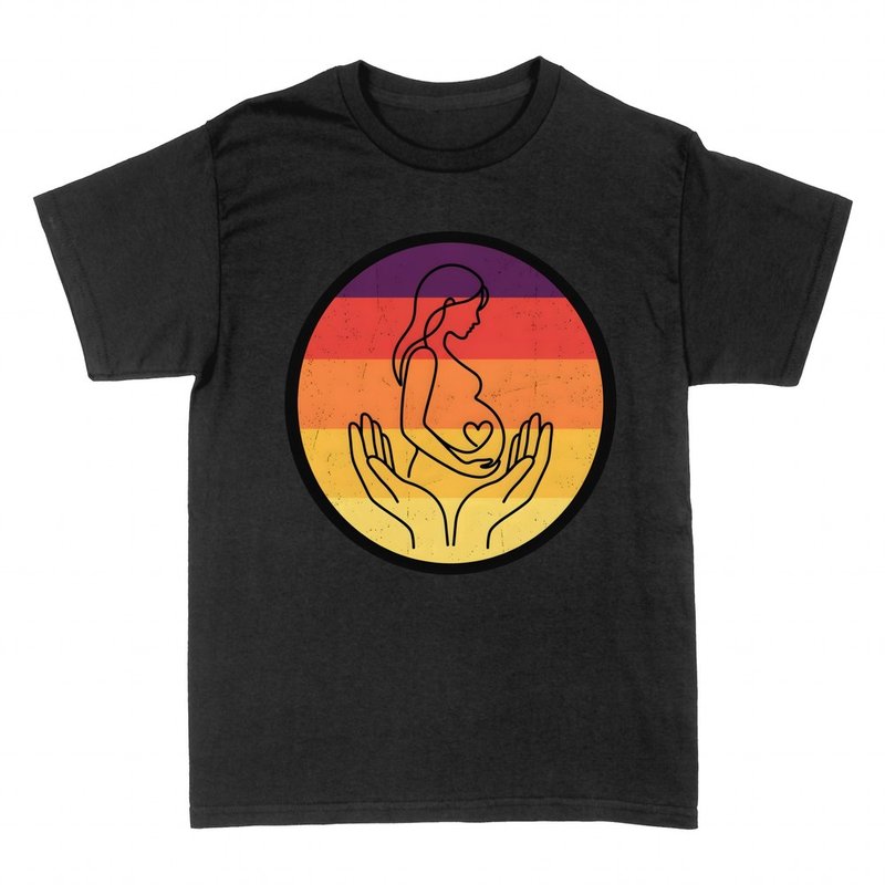T-shirts: Femme enceinte une ligne avec c&oelig;ur