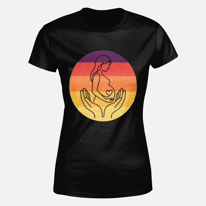 T-shirts: Femme enceinte une ligne avec c&oelig;ur