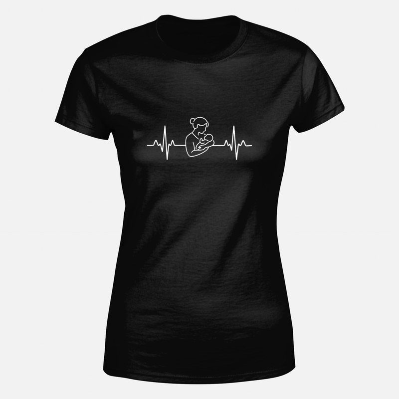 T-shirts: Sage-femme et nouveau-n&eacute; sur ligne de c&oelig;ur