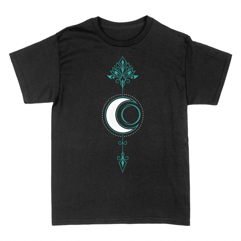 T-shirts: Lune croissant boh&egrave;me &agrave; filigrane