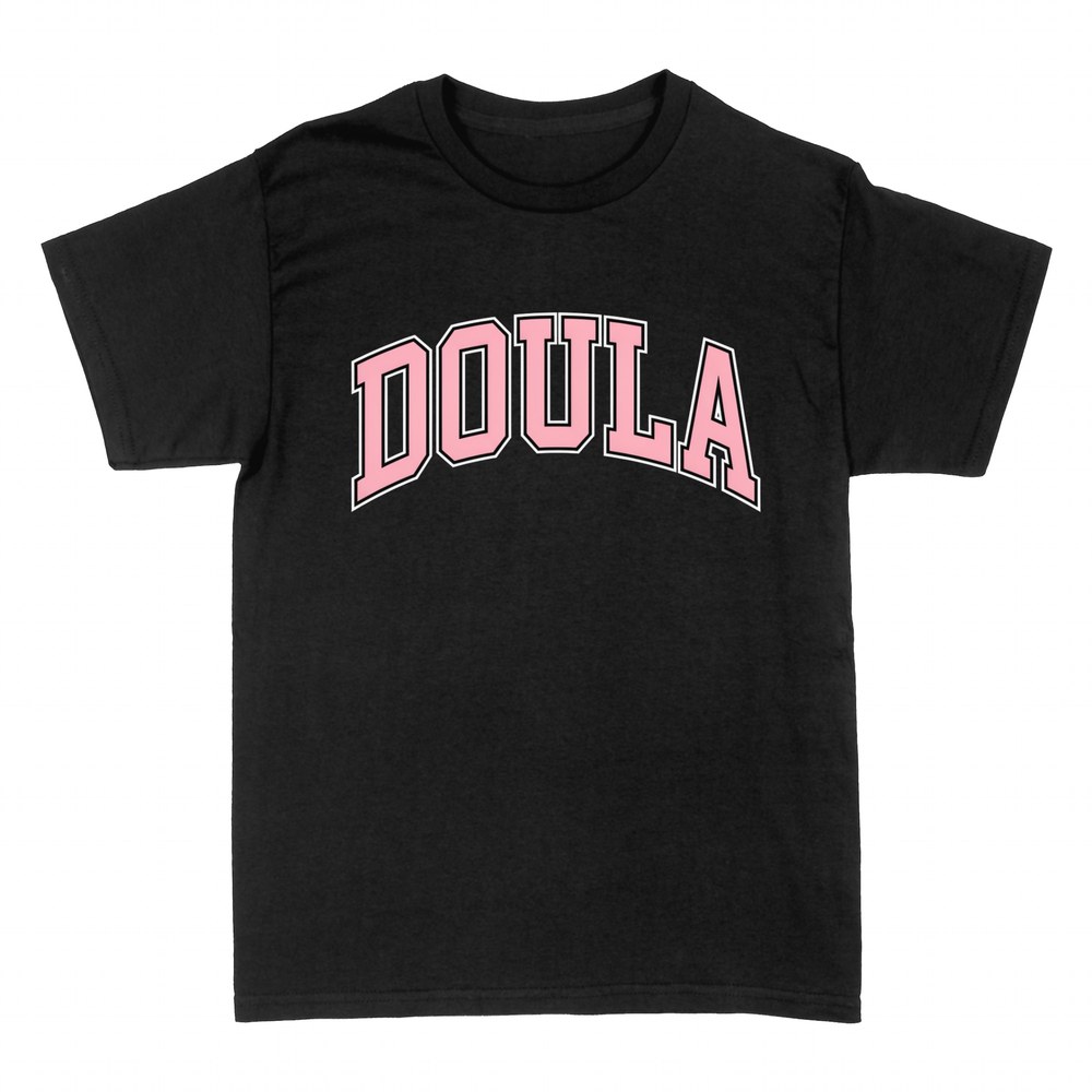 T-shirts: Doula lettrage universitaire rose