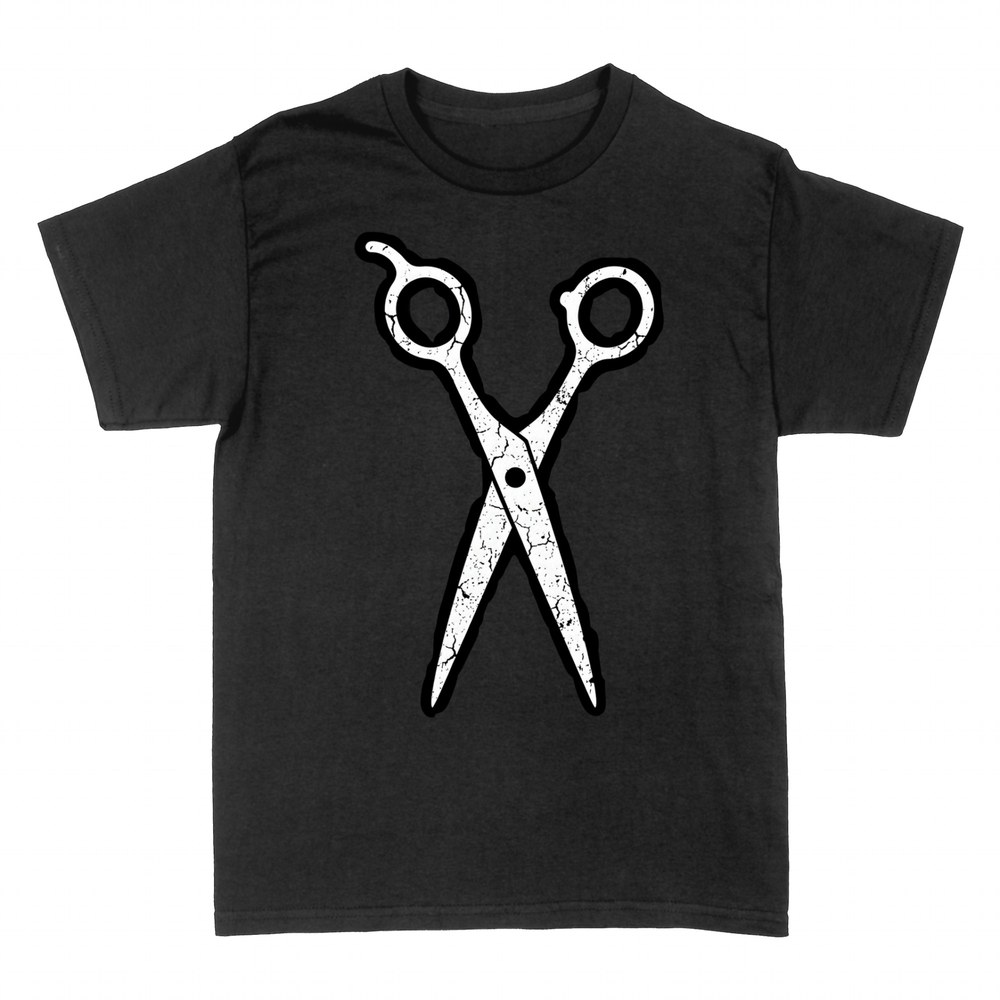 T-shirts: Ciseaux de coiffure style vintage us&eacute;
