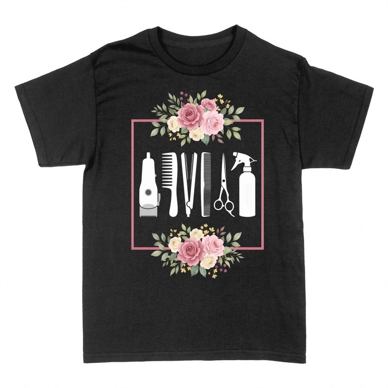 T-shirts: Outils de coiffure et fleurs