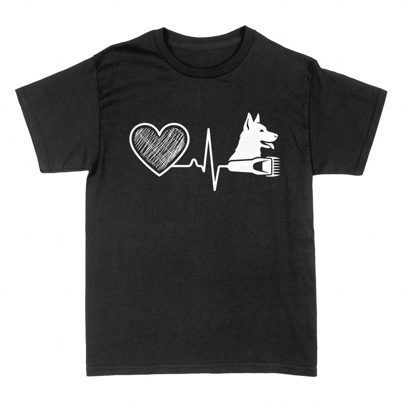 T-shirts: Battement toilettage canin c&oelig;ur tondeuse