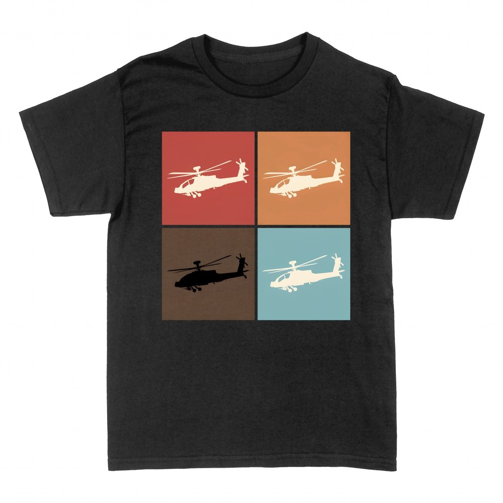 T-shirts: H&eacute;licopt&egrave;re Apache style pop art